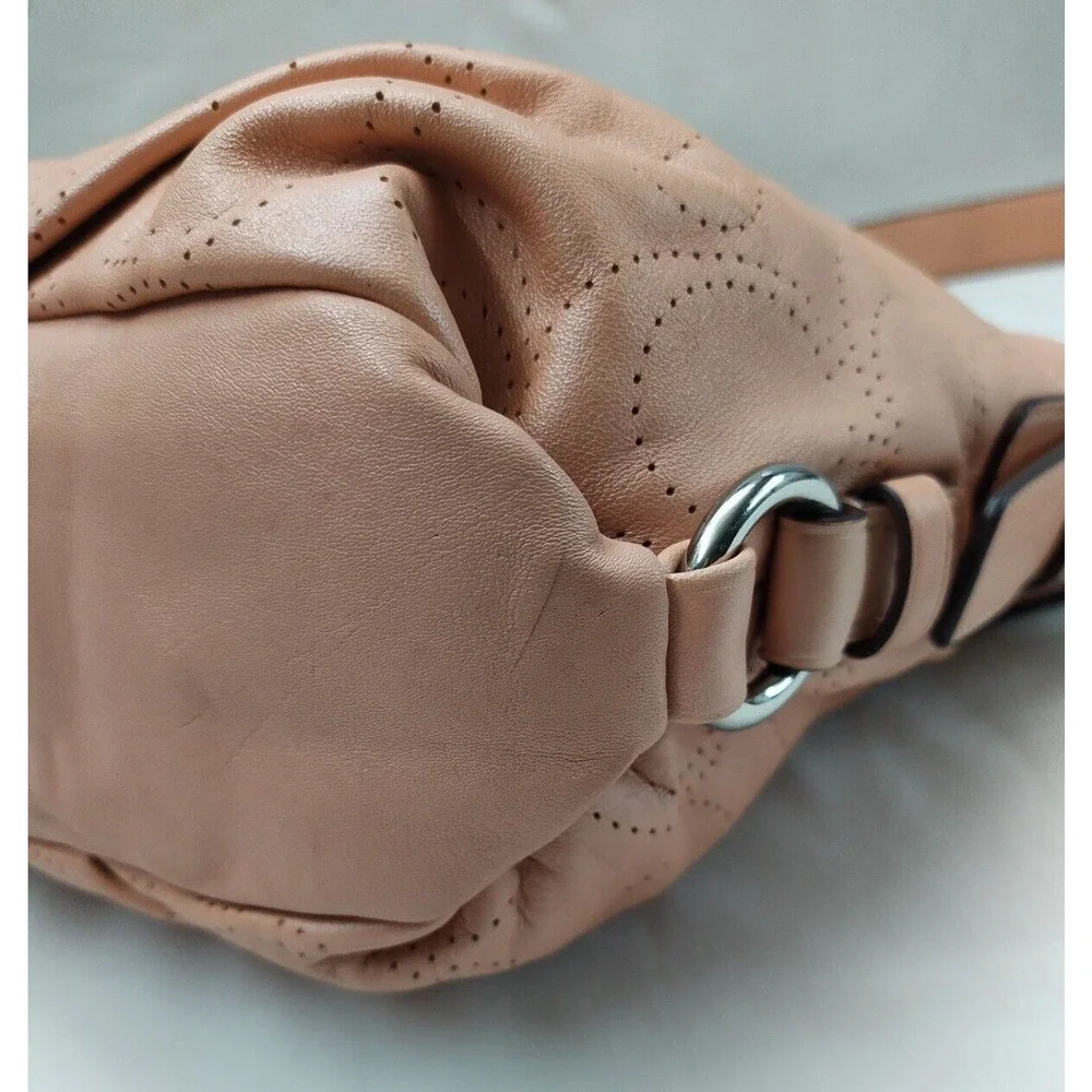 Coach Signature Petal Pink Leather Zipper Closure Crossbody Bag